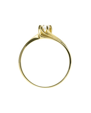 Delicate 14k ring with a white stone