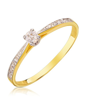 Delicate 14k engagement ring with cubic zirconia
