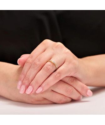 Delicate 14k engagement ring with cubic zirconia