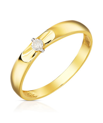 Gold ring band 14k with zirconia