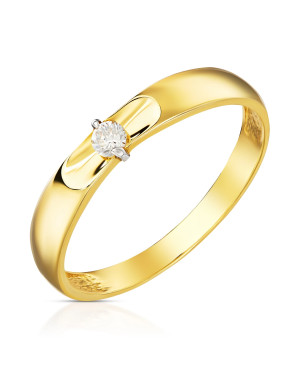 Gold ring band 14k with zirconia