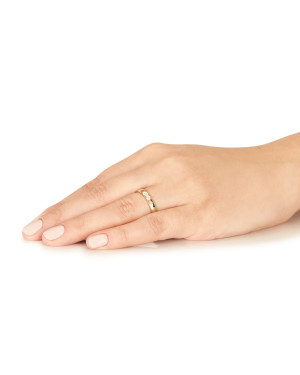 Gold ring band 14k with zirconia