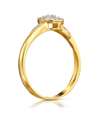 Engagement ring with cubic zirconia 14k