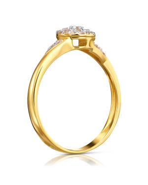 Engagement ring with cubic zirconia 14k