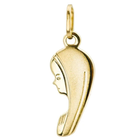 ⭐ Gold Madonna medallion facing left, large pr. 585 pendant ♥ GoldJewellery