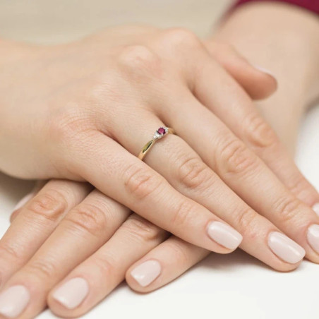Gold ring with diamond EY-428 ruby ​​| GoldJewellery