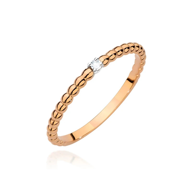 Gold Ring 585 Rose Gold with a 0.02ct diamond Gold Ring 585 Rose Gold with a 0.02ct diamond