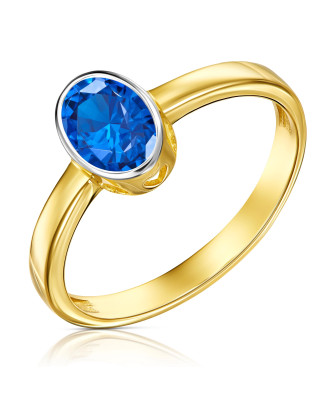 Ring with large blue stone 8k