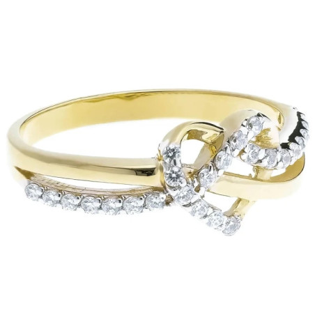 Gold engagement ring heart stones zircons P1.762 | GoldJewellery