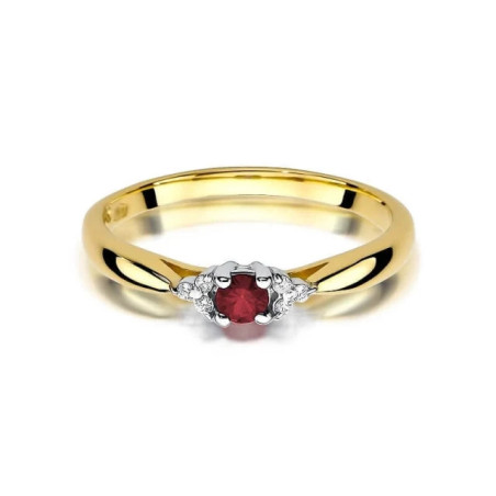 Gold ring with diamond EY-428 ruby ​​| GoldJewellery