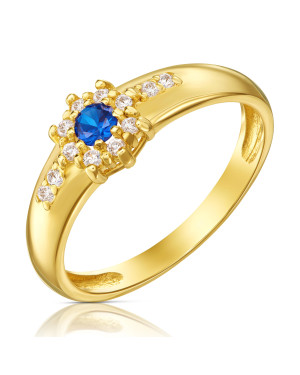 Sapphire flower ring 8k