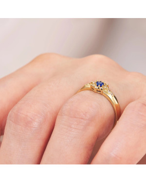 Sapphire flower ring 8k