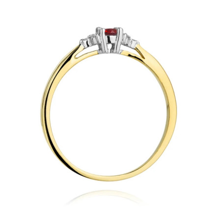 Gold ring with diamond EY-428 ruby ​​| GoldJewellery