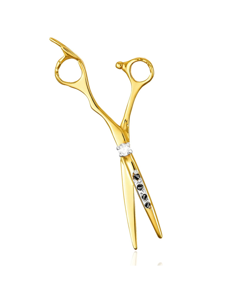 Golden scissors adorned with rhinestones