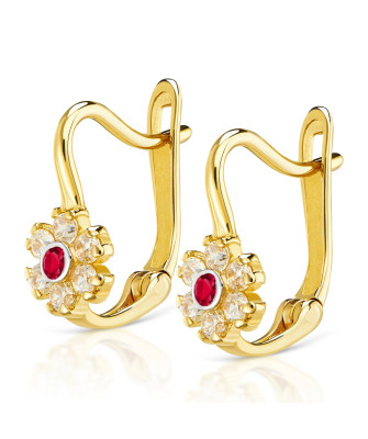 Red flower earrings for a girl 8k test