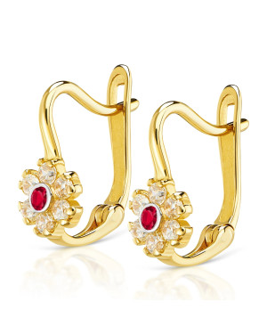 Red flower earrings for a girl 8k test