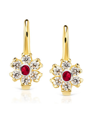 Red flower earrings for a girl 8k test