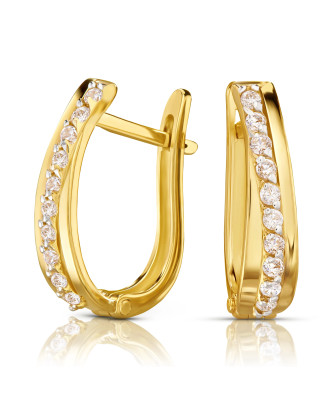 Gold earrings with cubic zirconia 8k