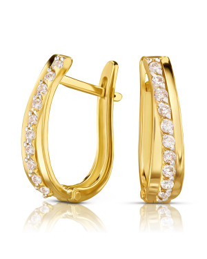 Gold earrings with cubic zirconia 8k
