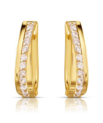 Gold earrings with cubic zirconia 8k
