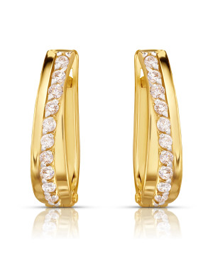 Gold earrings with cubic zirconia 8k