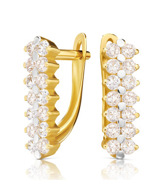 Gold earrings with cubic zirconia 8k