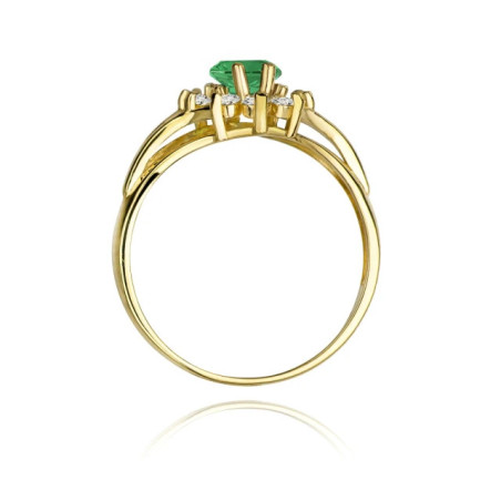 Gold ring with diamond EY-37 emerald | GoldJewellery