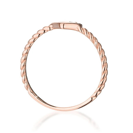 Gold Ring 585 Rose Gold Heart Diamond 0.03ct certificate