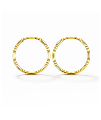 Gold hoop earrings 1.5 cm 8k
