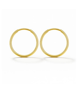 Gold hoop earrings 1.5 cm 8k