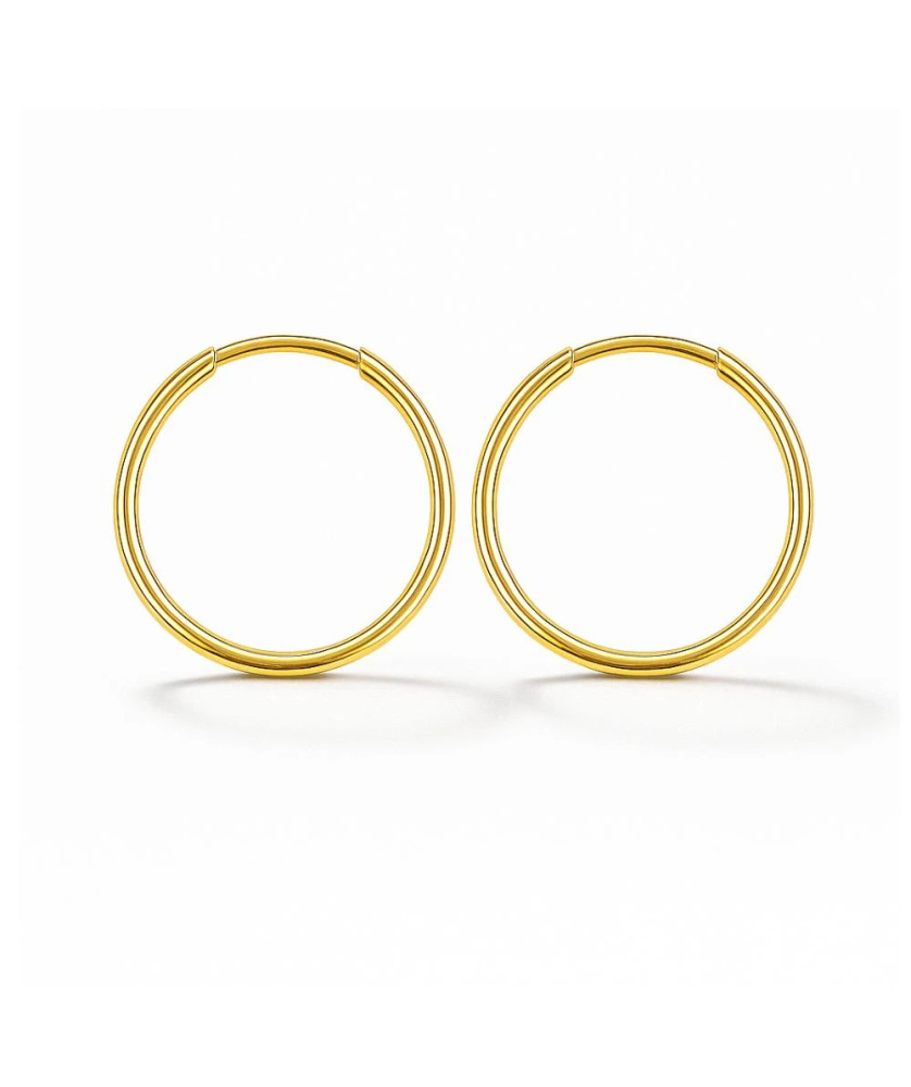 Gold hoop earrings 1.5 cm 8k