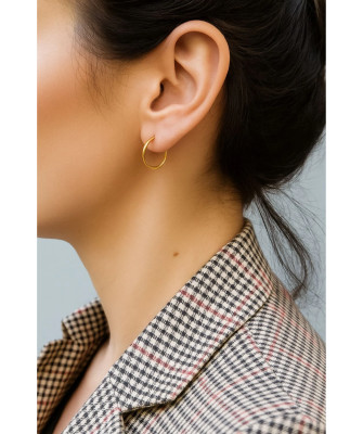 Gold hoop earrings 1.5 cm 8k