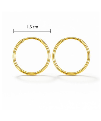 Gold hoop earrings 1.5 cm 8k