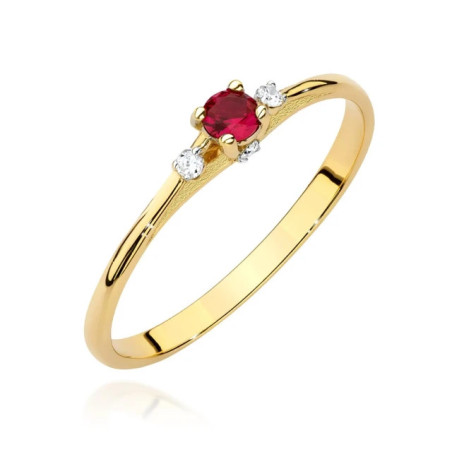 585 Gold Ring With Ruby 0.15 ct certified