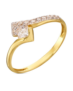 Ring with white stone 8k
