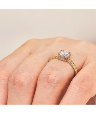 Engagement ring large stone cubic zirconia