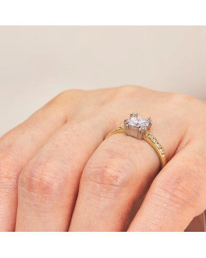 Engagement ring large stone cubic zirconia