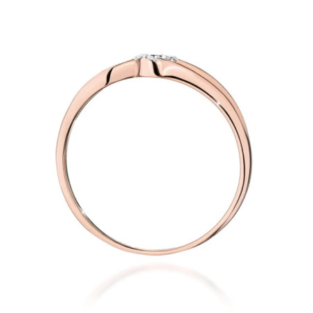 Gold Ring 585 Rose Gold Diamond With Sapphire 0.03ct certificate
