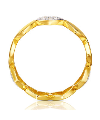 Gold heart ring with white stones