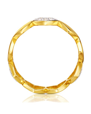 Gold heart ring with white stones