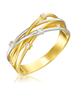 Wide 8k gold ring with interwoven pattern