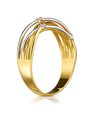 Wide 8k gold ring with interwoven pattern