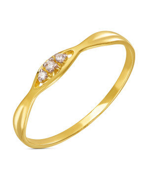 Thin ring with cubic zirconia 8k