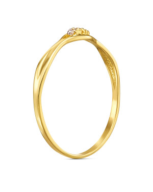 Thin ring with cubic zirconia 8k
