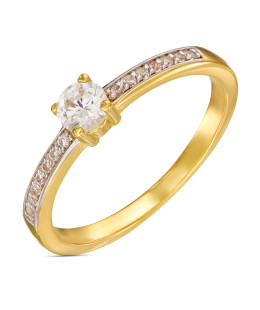Gold ring with cubic zirconia 8k