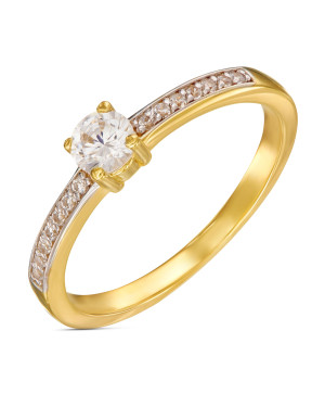Gold ring with cubic zirconia 8k