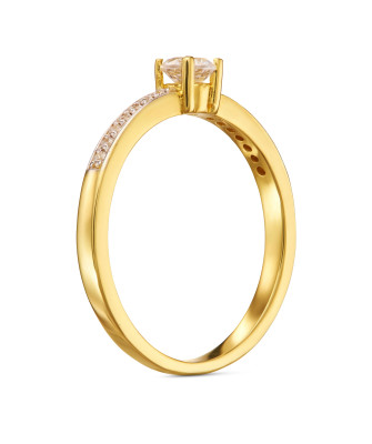 Gold ring with cubic zirconia 8k
