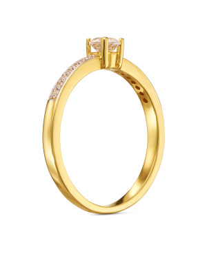 Gold ring with cubic zirconia 8k