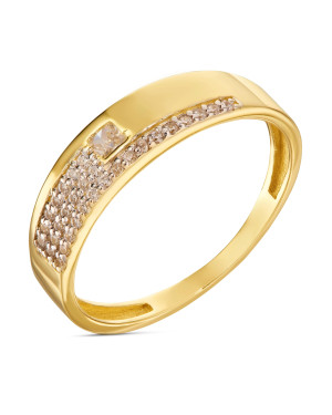 Gold ring with cubic zirconia 8k