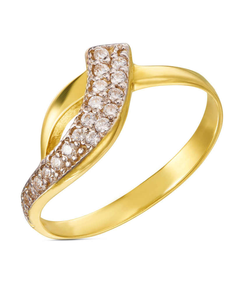 Gold ring 8k white stones